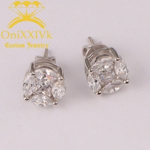 Iced Out Custom 925 Silver Studded Earrings